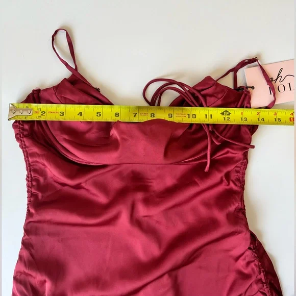 NWT Oh Polly Red Cowl Neck Underwire A-Line Mini Dress Size 4 - Picture 15 of 16